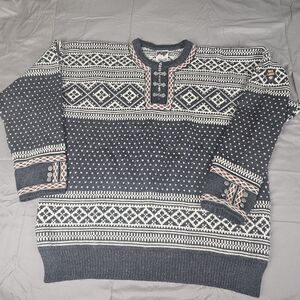 Dale of Norway Vintage Setesdal Wool Sweater Womens Unisex Quarter Hekter Clasp